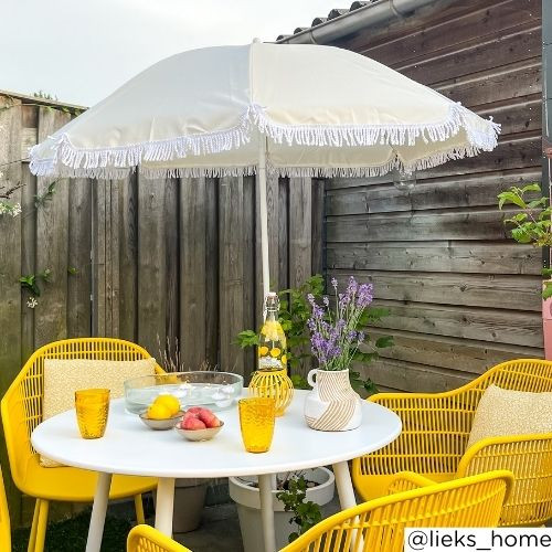 Strandparasol Tess - geel - ø150x180 cm
