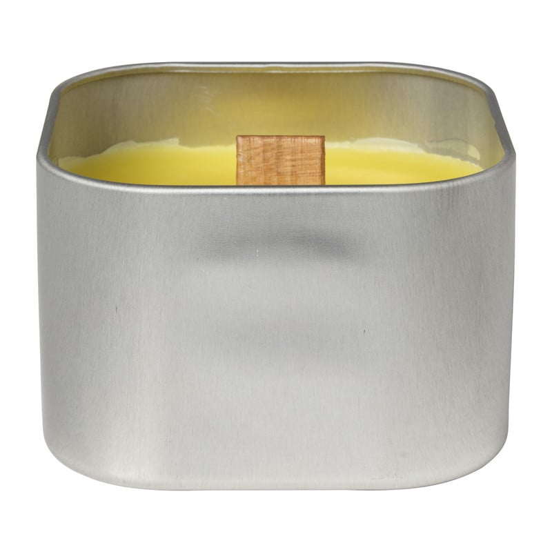 Citronella kaars camping life - vierkant blik - 7.5x7x5 cm