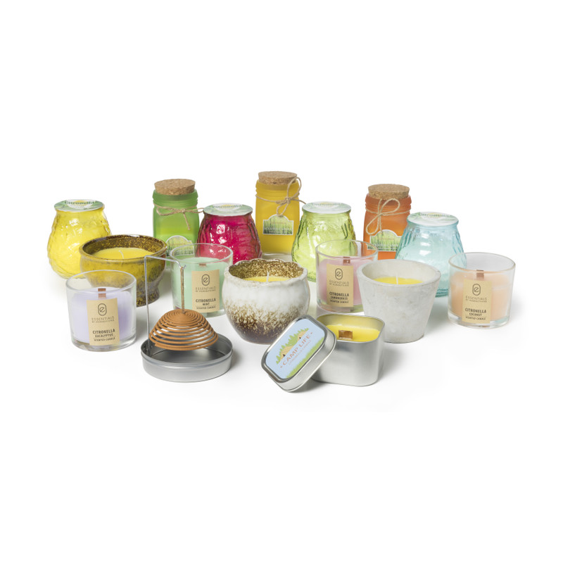 Citronella kaars camping life - vierkant blik - 7.5x7x5 cm