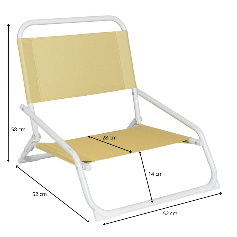 Strandstoeltje Miami - geel - 58x52x52 cm
