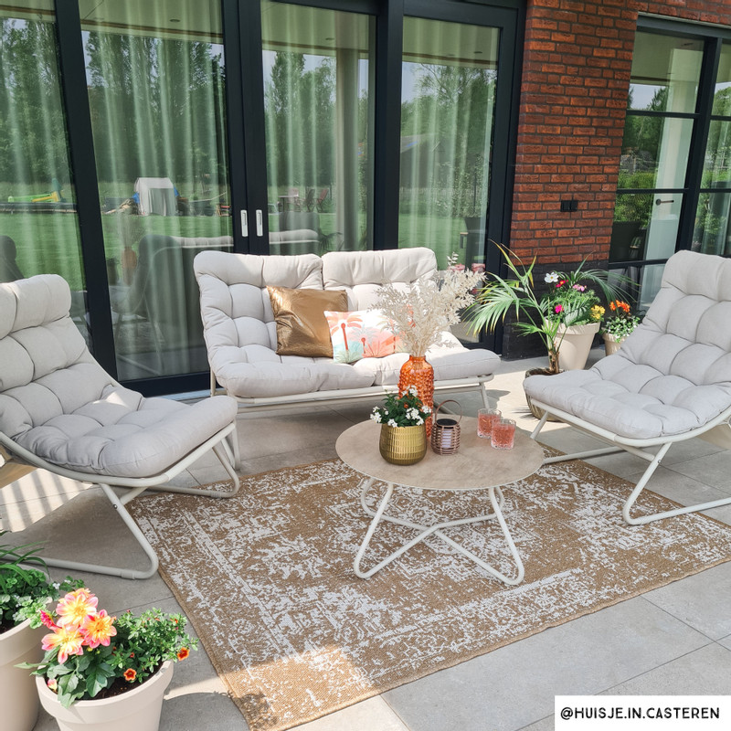 Luxe buitenkleed barok - beige - 150x200 cm