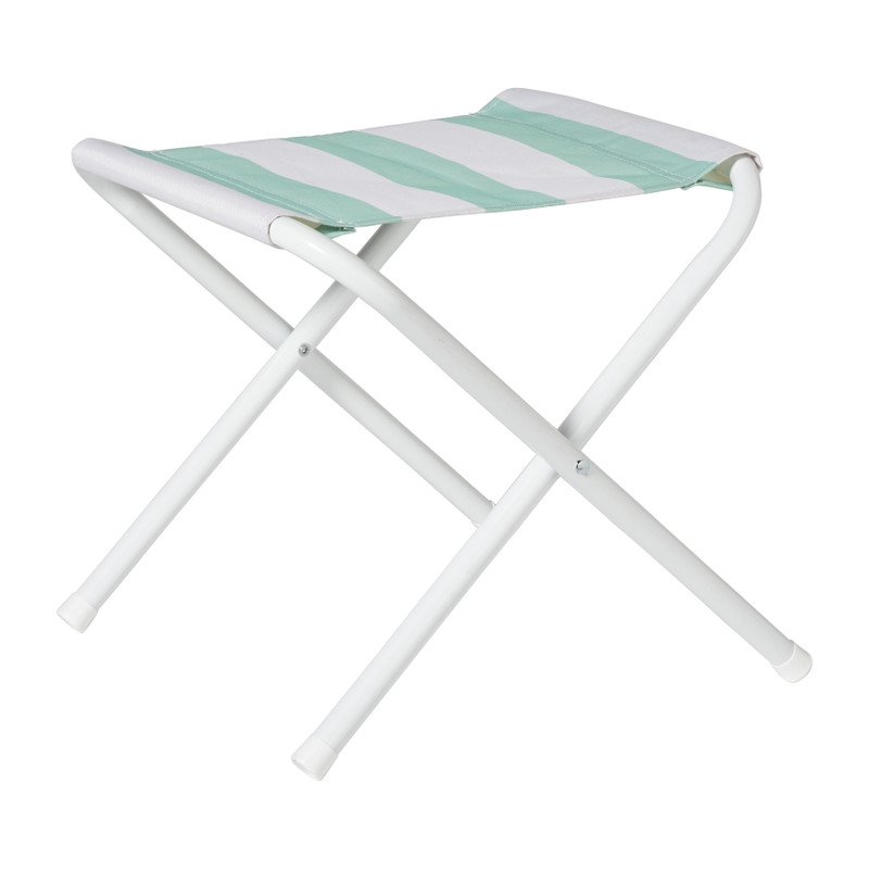 Strandstoeltje opvouwbaar groen-wit 35x37x37 cm