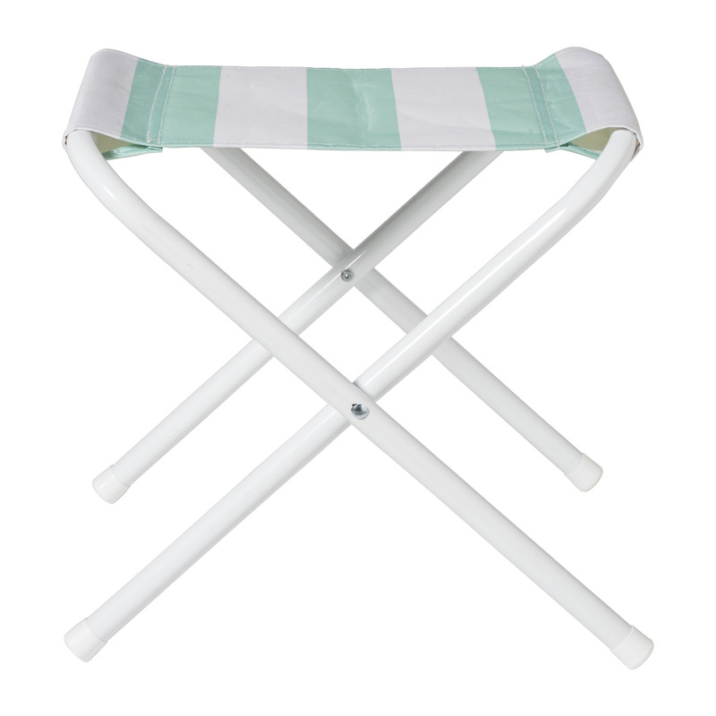 Strandstoeltje opvouwbaar - groen/wit - 35x37x37 cm