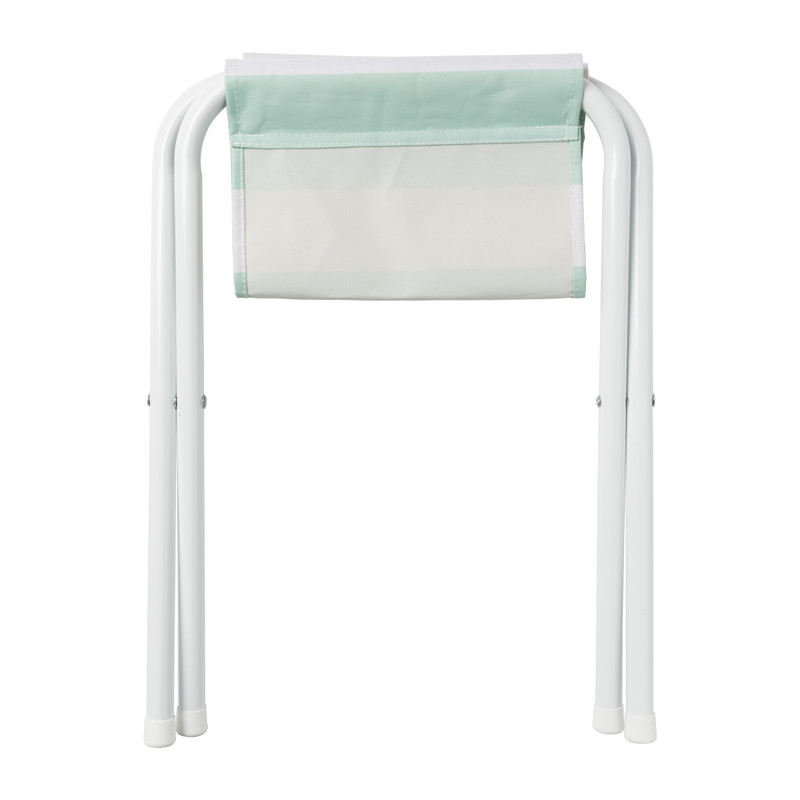 Strandstoeltje opvouwbaar - groen/wit - 35x37x37 cm