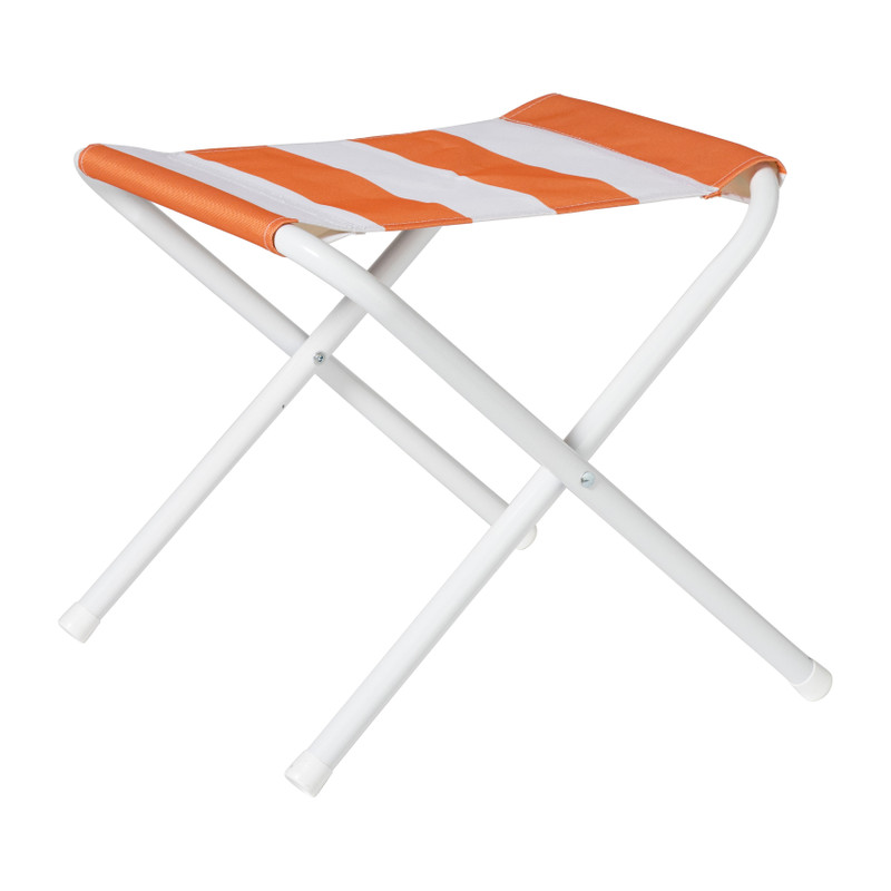 Strandstoeltje opvouwbaar oranje-wit 35x37x37 cm