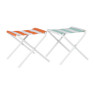 Strandstoeltje opvouwbaar - oranje/wit - 35x37x37 cm