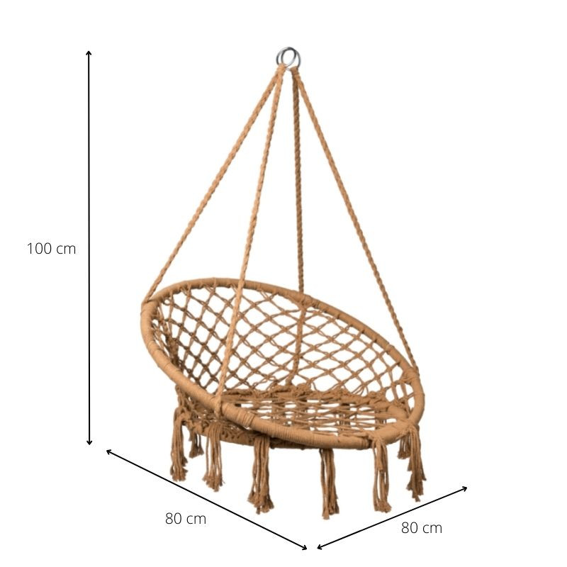 Hangstoel knoet - bruin - ⌀80x100 cm 
