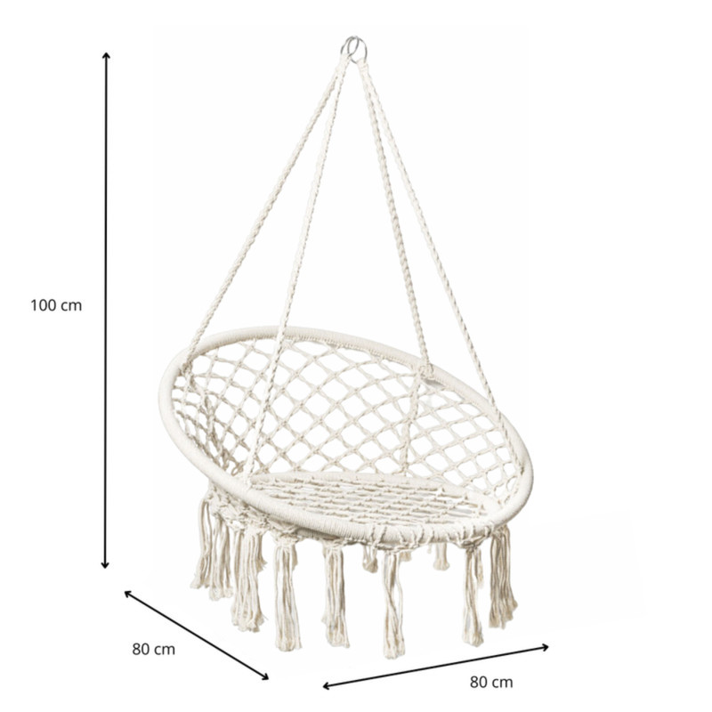 Hangstoel Knoet - beige - ø80x100 cm 