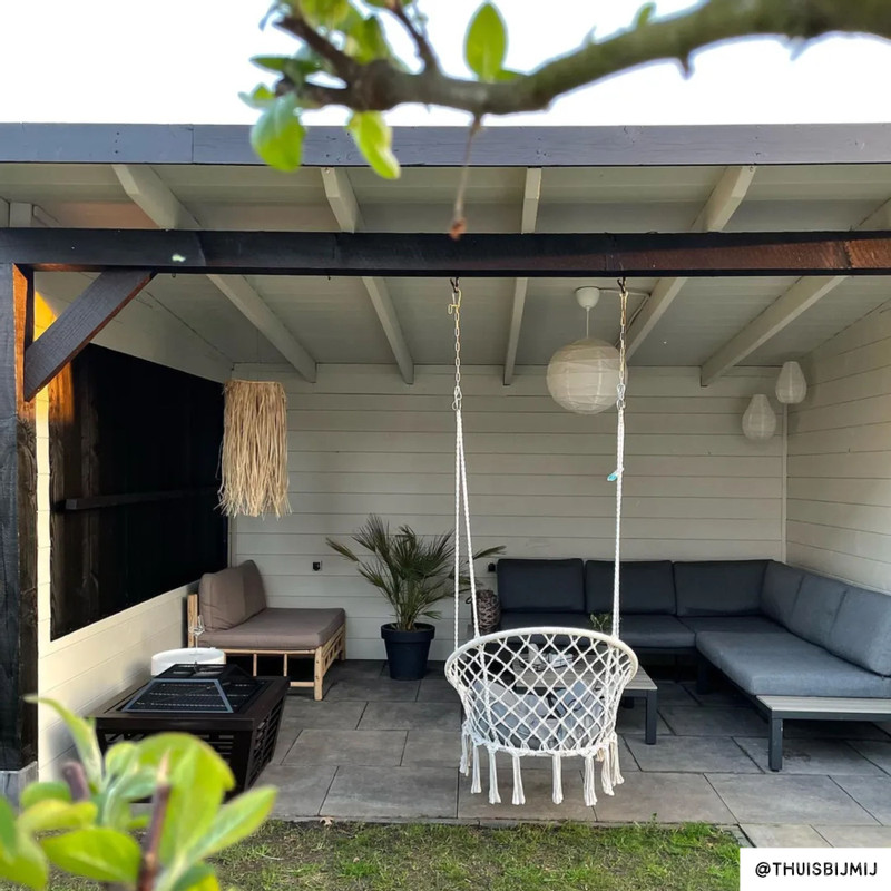 Hangstoel Knoet - beige - ø80x100 cm 