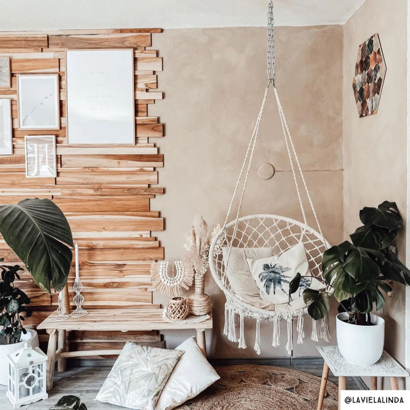 Hangstoel Knoet - beige - ø80x100 cm 