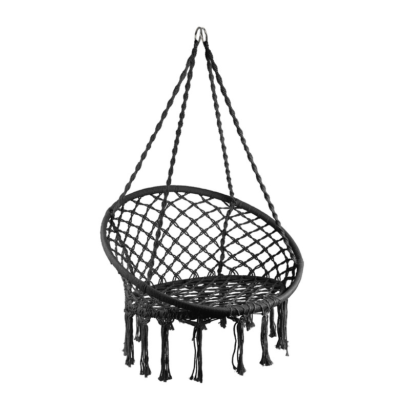 Dagaanbieding - Hangstoel knoet - zwart - ⌀80x100 cm dagelijkse koopjes