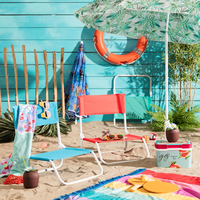 Strandlaken funky leopard - blauw - 180x100 cm 