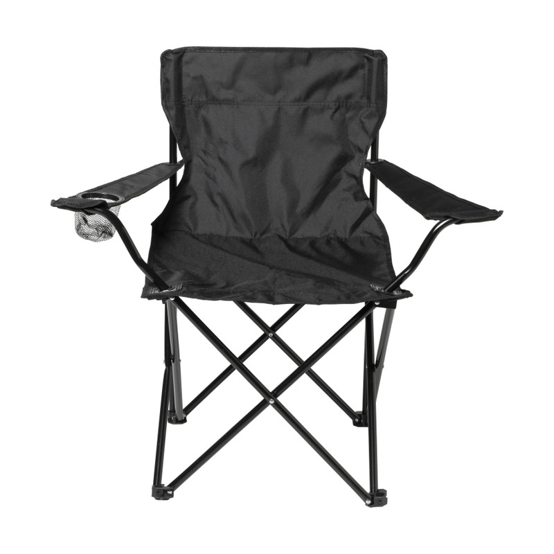 Opvouwbare campingstoel - zwart - 80x75x50 cm