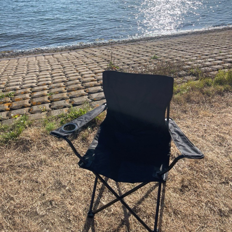 Opvouwbare campingstoel - zwart - 80x75x50 cm