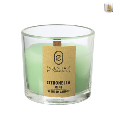 Citronella kaars in glas - diverse varianten - ø8x7.5 cm