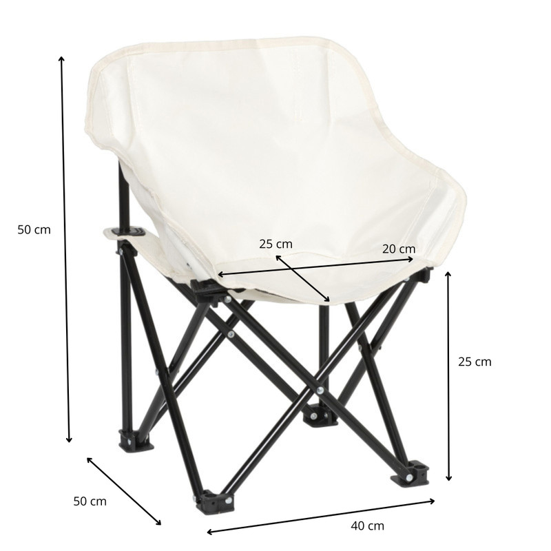 Kids campingstoel compact - wit - 50x50x40 cm