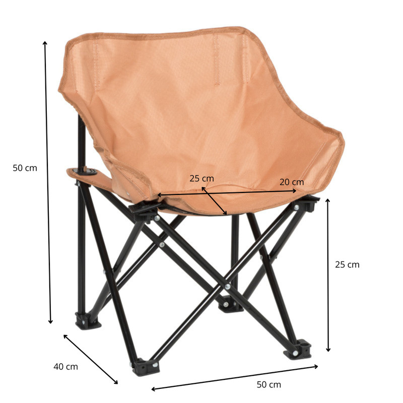 Kids campingstoel compact - terra - 50x50x40 cm