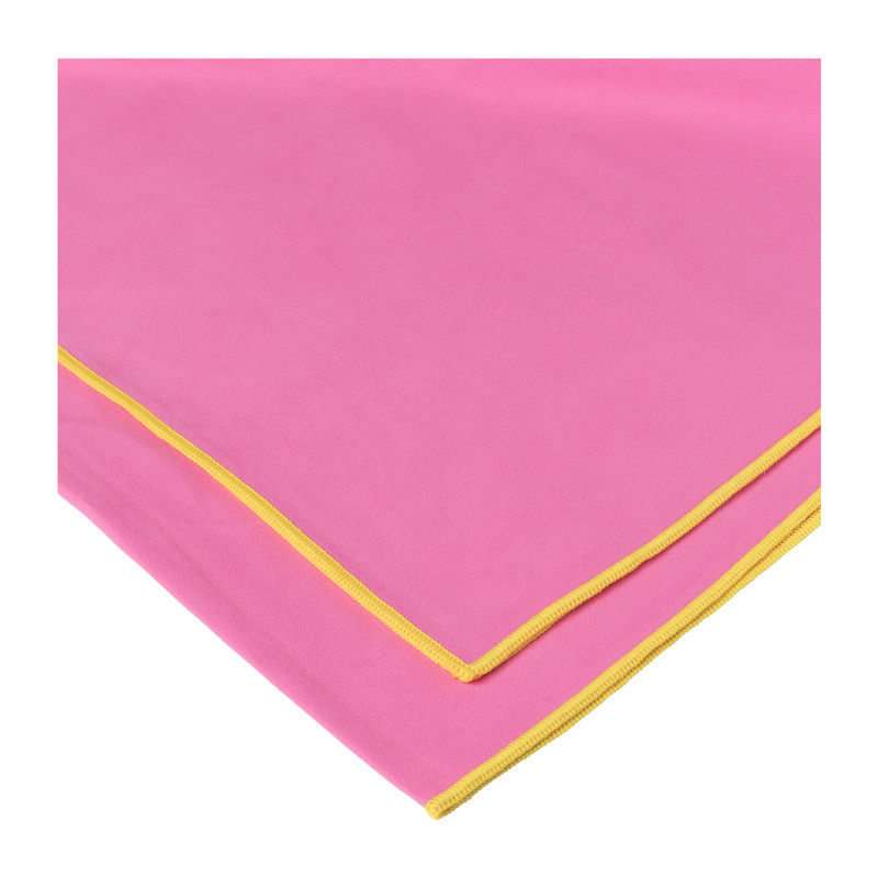 Microvezel handdoek - roze/geel - 100x180 cm