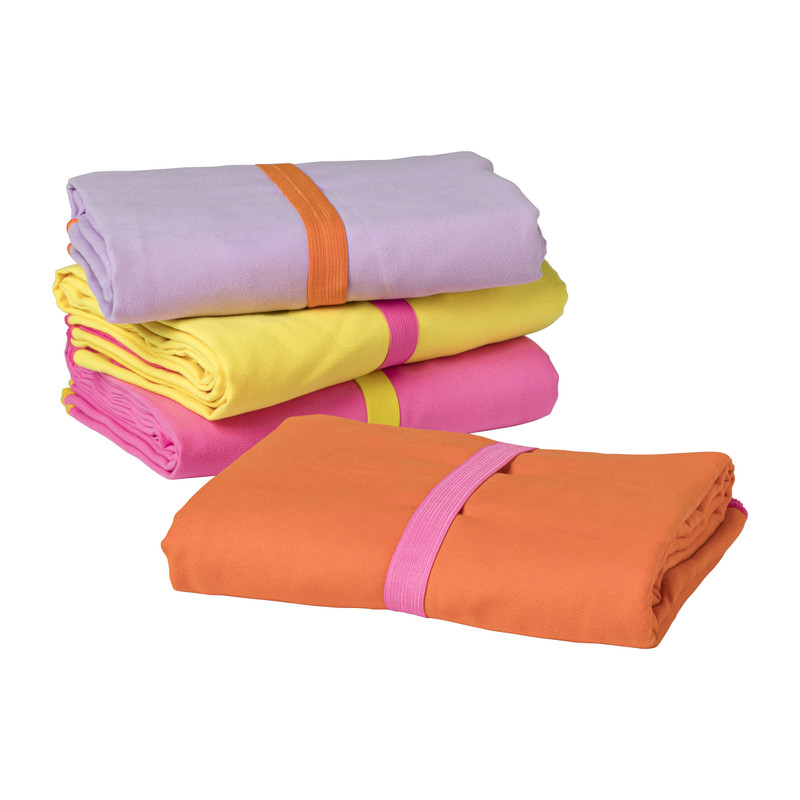 Microvezel handdoek - roze/geel - 100x180 cm