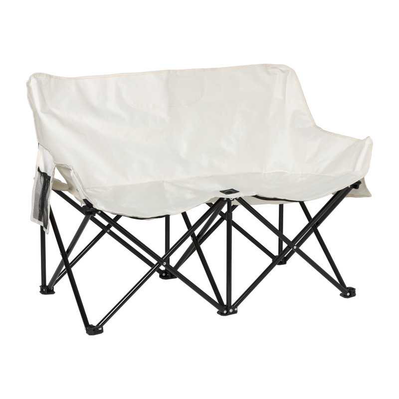 Campingbank compact - 2 zits - wit 