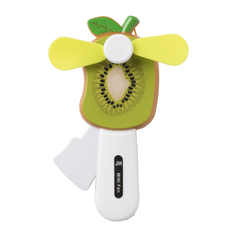 Handventilator kiwi - kunststof - 13.5x7 cm