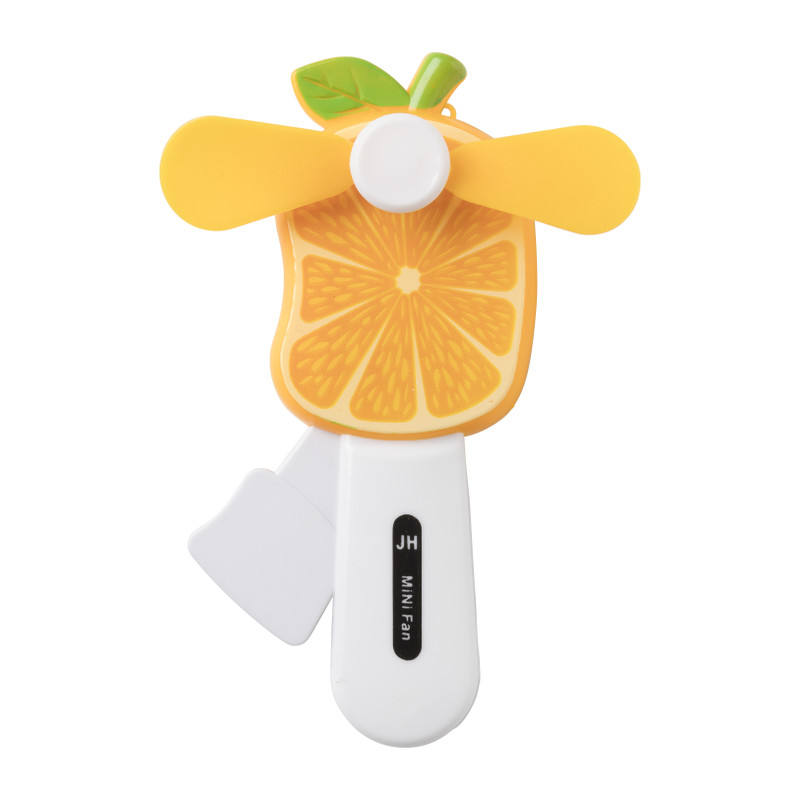 Handventilator sinaasappel - kunststof - 13.5x7 cm