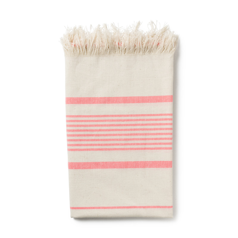 Hamamdoek Jenny - beige/roze - 90x150 cm