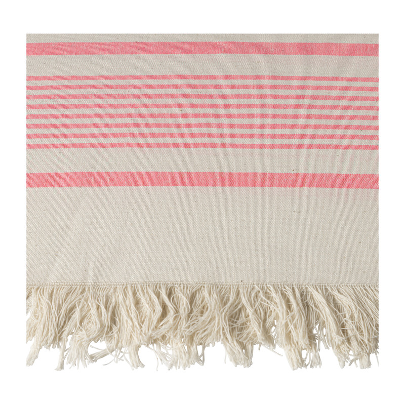 Hamamdoek Jenny - beige/roze - 90x150 cm