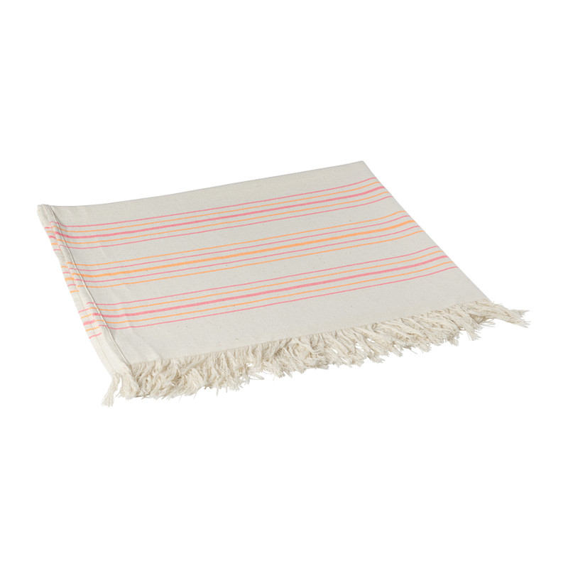 Hamamdoek Ilona - beige/oranje/roze - 90x150 cm