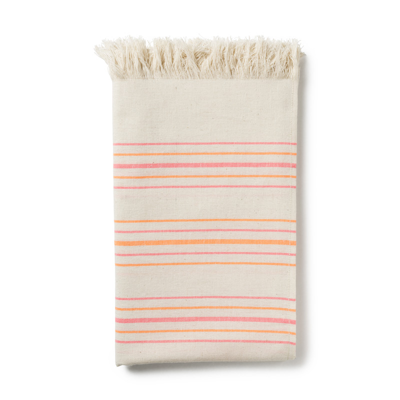 Hamamdoek Ilona - beige/oranje/roze - 90x150 cm