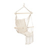 Hangstoel met franjes - beige - 90x95x50 cm