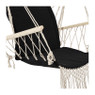 Hangstoel met franjes - zwart - 90x95x50 cm