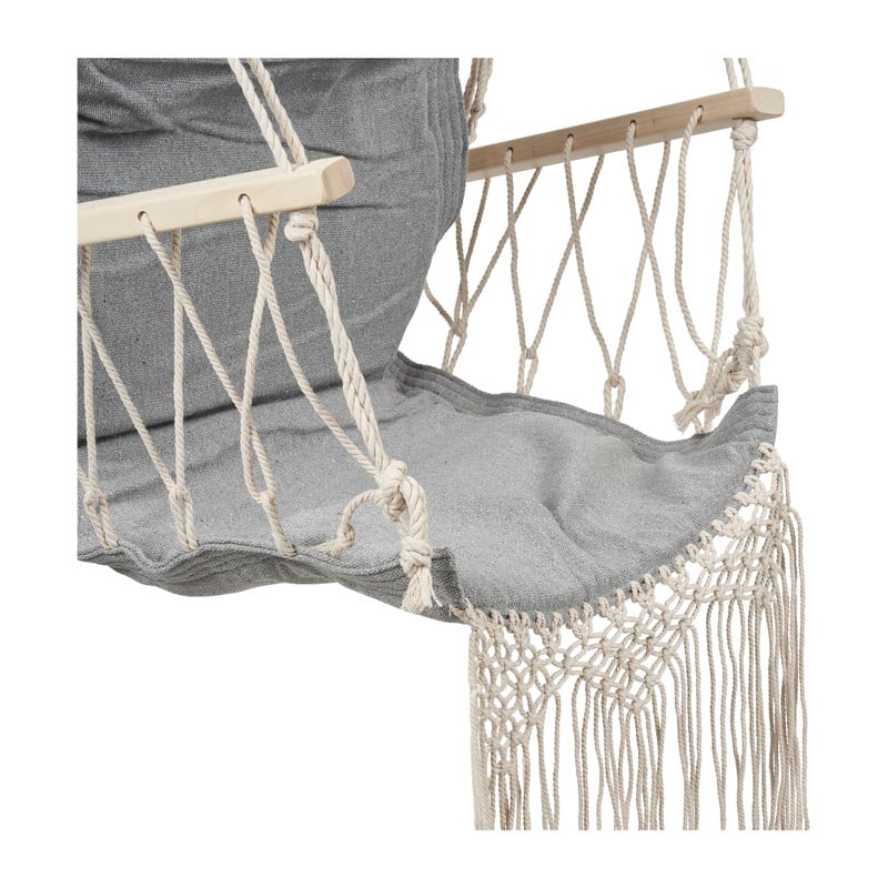 Hangstoel met franjes - grijs - 90x95x50 cm