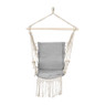 Hangstoel met franjes - grijs - 90x95x50 cm