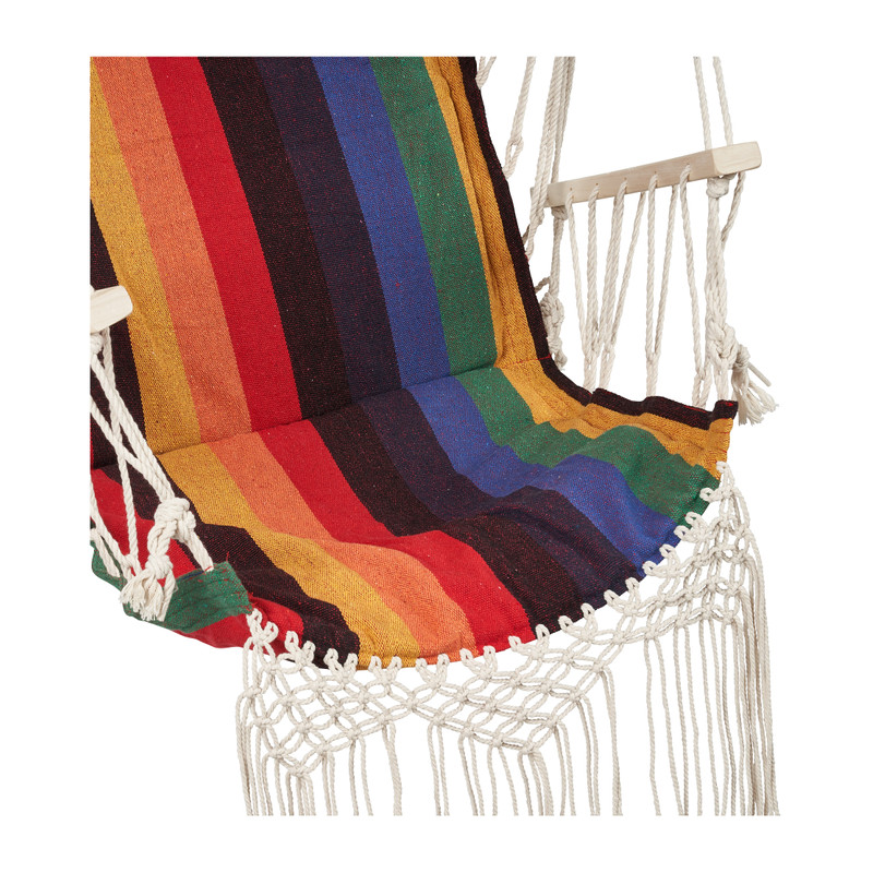 Hangstoel met franjes - multikleur - 90x95x50 cm
