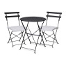 Bistroset tafel + 2 stoelen - zwart - ⌀59x70 | 41x44x81 cm