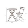 Bistroset tafel + 2 stoelen - grijs -⌀59x70 | 41x44x81 cm