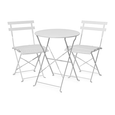 Ik geloof Rechthoek Rusteloos Bistroset tafel + 2 stoelen - wit - ⌀59x70 | 41x44x81 cm | Xenos