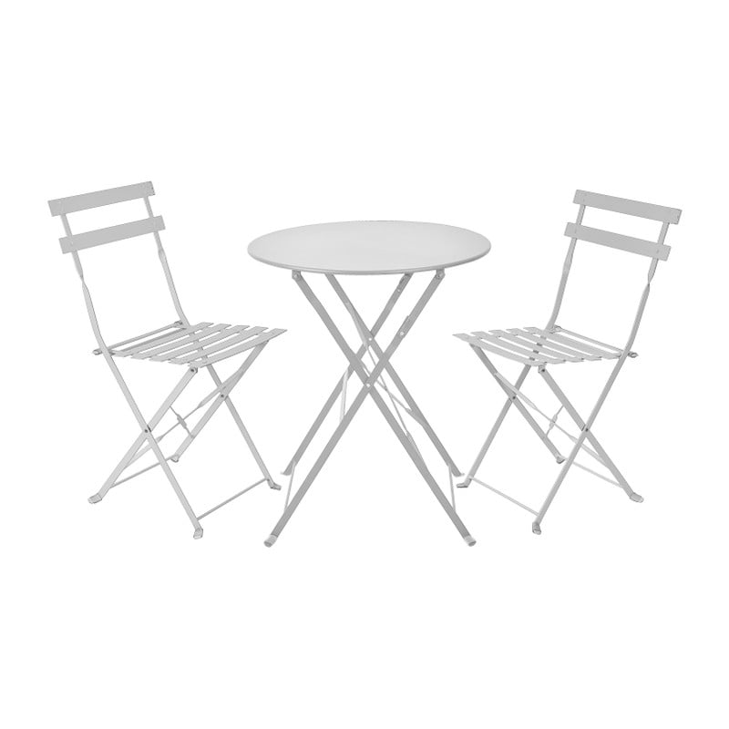 Bistroset tafel + 2 stoelen - wit - ⌀59x70 | 41x44x81 cm