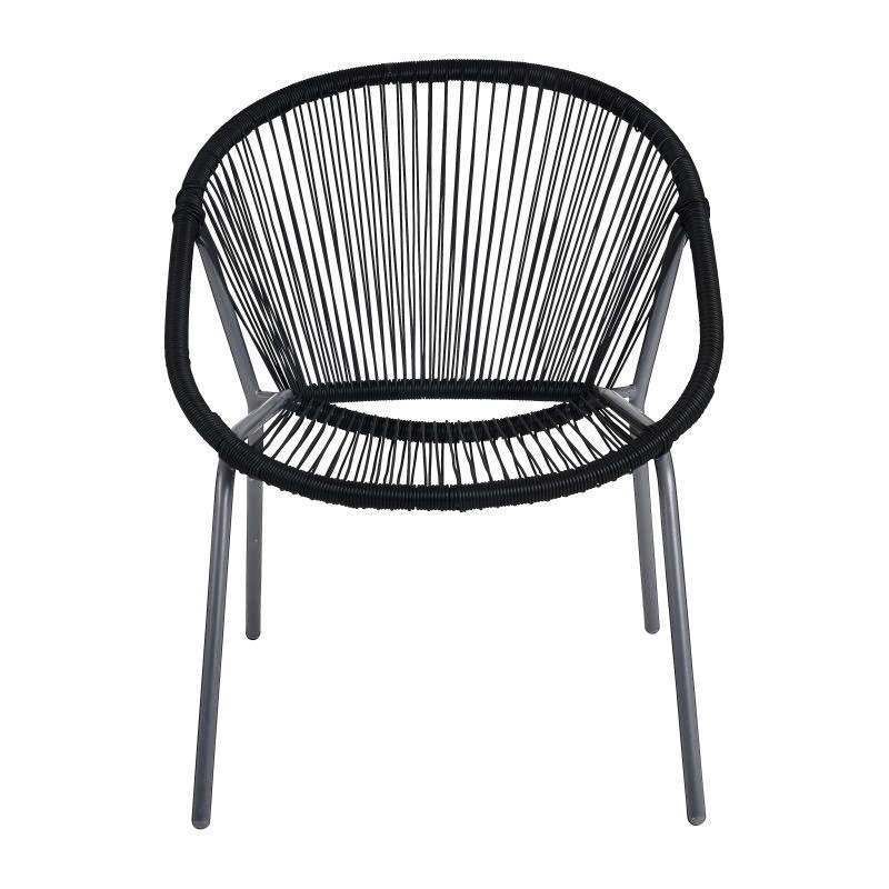 Stapelstoel metaaldraad - zwart - 71x71x83 cm