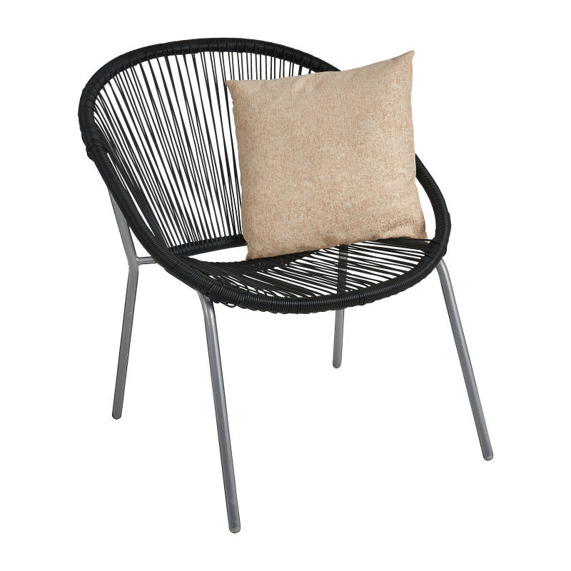 Stapelstoel metaaldraad - zwart - 71x71x83 cm