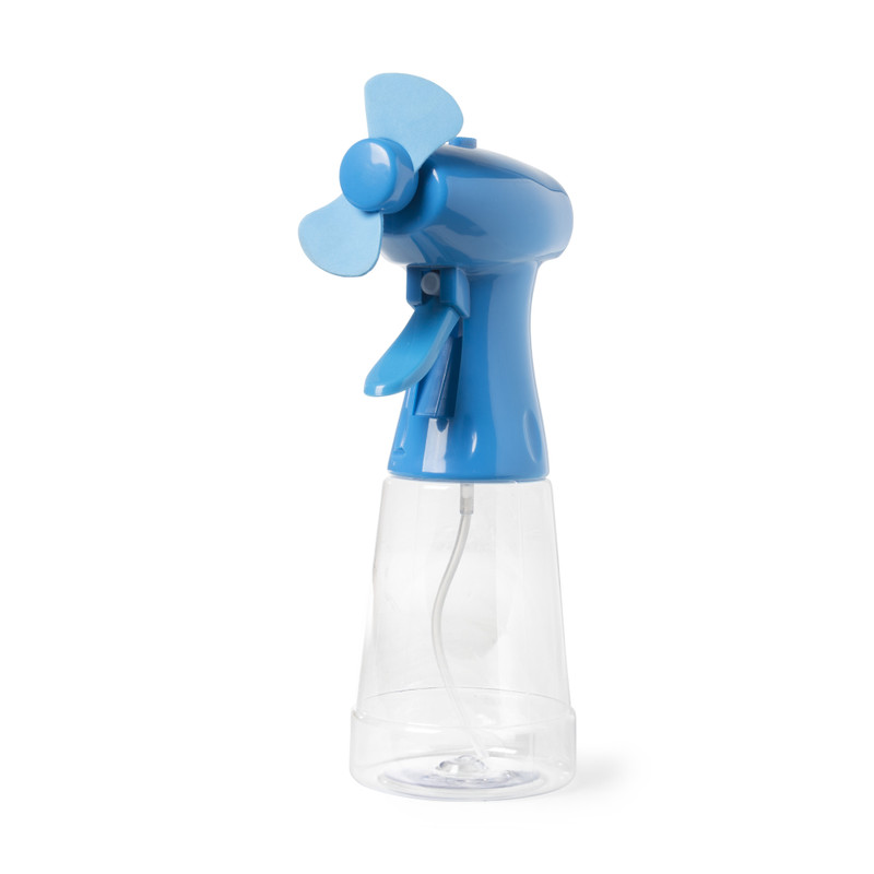 Handventilator met waterspray - blauw - 350 ml