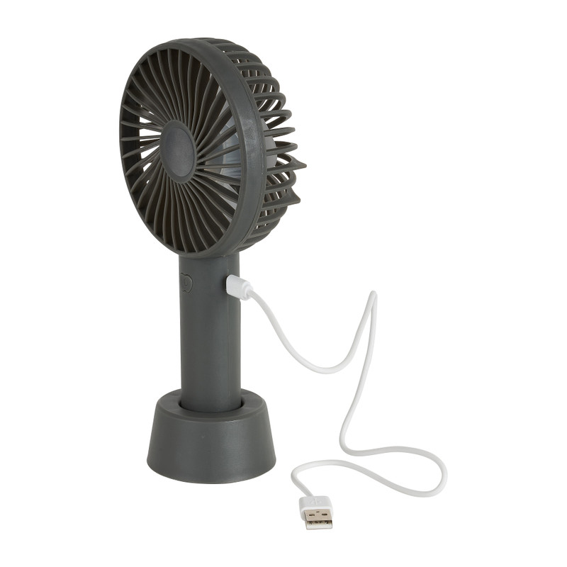 Mini ventilator tafelmodel usb - 21x11x7 cm - grijs