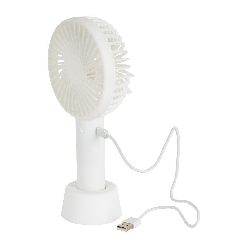 Mini ventilator tafelmodel usb - 21x11x7 cm - wit
