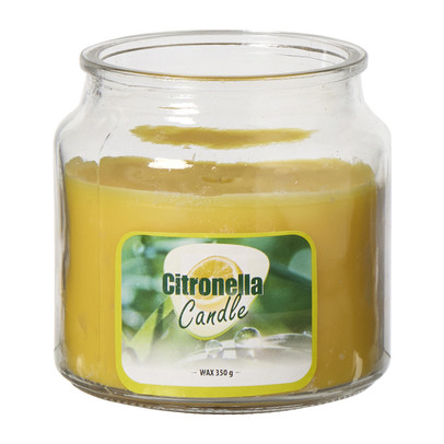 Citronella kaars in glas - geel - ø10x13.5 cm