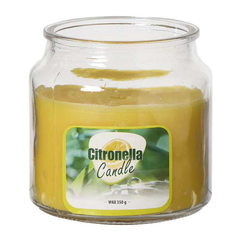 Citronella kaars in glas - geel - ø10x13.5 cm