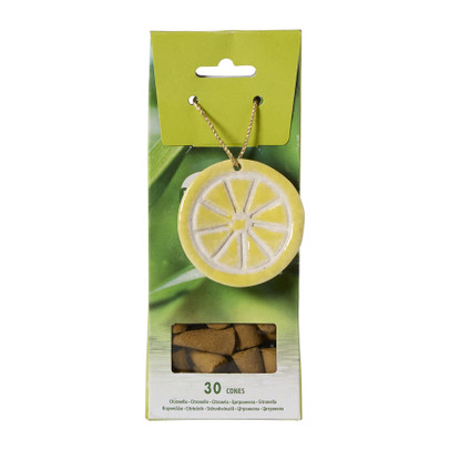 Citronella kegels - groen/ geel - set van 30