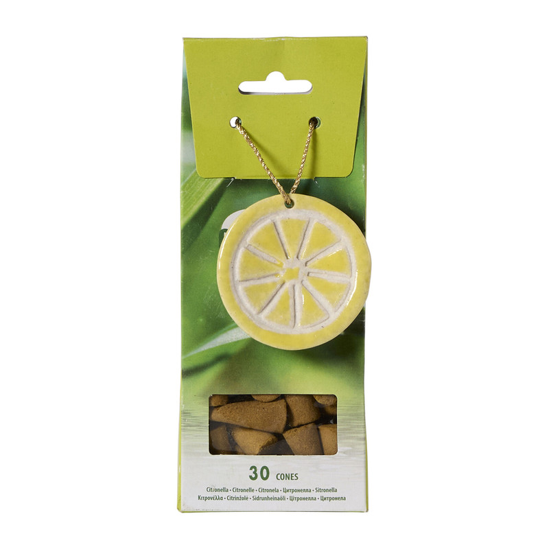 Citronella kegels - groen/ geel - set van 30