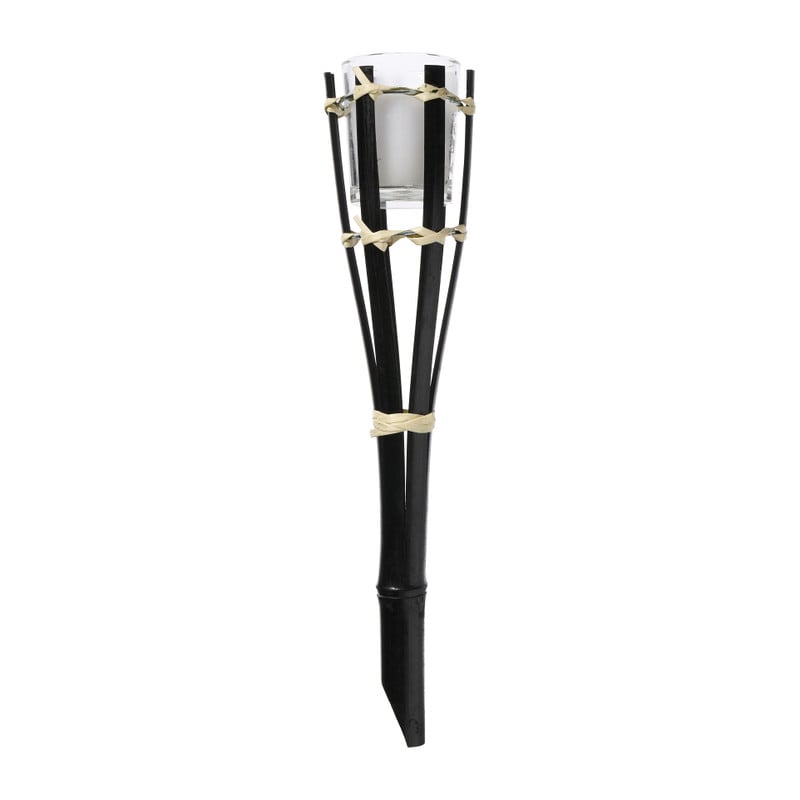 Citronella tuinfakkel bamboe - zwart - ø6.5x30.5 cm