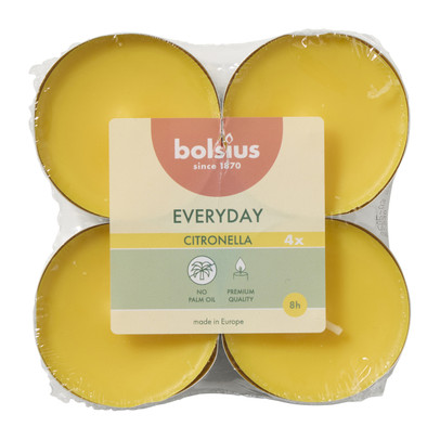 Geur maxiwaxinelichten Bolsius - citronella - set van 4